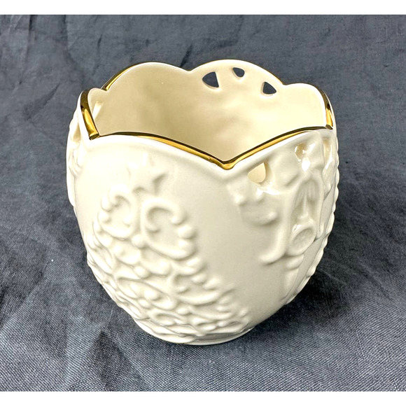 Lenox Merry Lights Christmas Tree Votive Candle Holder Gold Trim NEW - Picture 3 of 7
